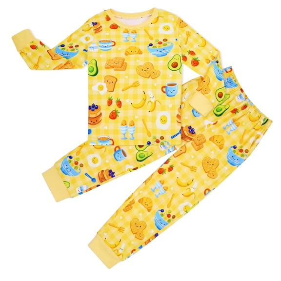 Aideaone Kids Pajamas Set Long Sleeve Sleepwear for Boys and Girls Ages 2 8 Years Cute Printed Top and Pants