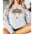 thumbnail image 3 of Mom Bull Skull Sweatshirt for Women Trendy Western Country Style Crewneck Gray Sweatshirt Adult X-Large, 3 of 7