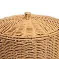thumbnail image 5 of happimess Ollie Coastal Contemporary Resin 4.7-Gallon Tapered Round Wicker Waste Basket with Lid, Natural (Set of 2), 5 of 6