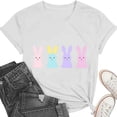 thumbnail image 4 of Mifsaly Short Sleeve T-Shirts Women Relaxed Fit Multi Pastel Bunnies Graphic Cotton tops Soft Breathable Casual Summer Basic Tees XXL, 4 of 6