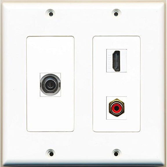 RiteAV - 1 Port HDMI 1 Port RCA Red 1 Port 3.5mm - 2 Gang Wall Plate