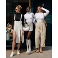 thumbnail image 4 of Womens Mock Turtle Neck Long Sleeve Tops Bodysuit Jumpsuit, 4 of 5