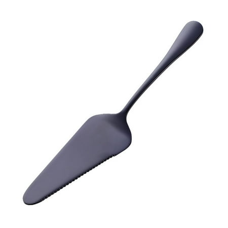 

Simple Stainless Steel Serrated Cake Shovel Baking Tool Pizza Cheese Cream Shovel for Kitchen (Black)