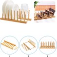thumbnail image 3 of Compact Size Bamboo Cutting Board Organizer, Natural Bamboo Dish Drying Rack for Efficient Space Management, 3 of 7