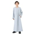 thumbnail image 2 of Arabic Thobe Long Sleeve Kaftan Robe - Embroidered National for Teenage Boys Children's Wear, 2 of 6
