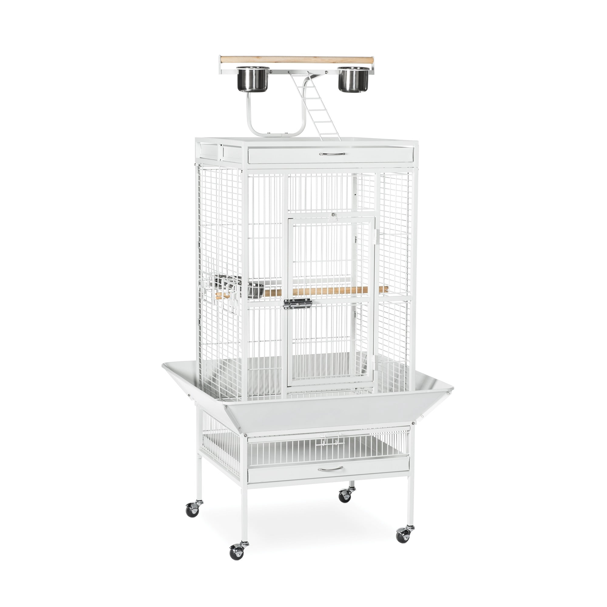 Prevue Pet Products Select Wrought Iron Parrot Bird Cage 24x20x60", Chalk White