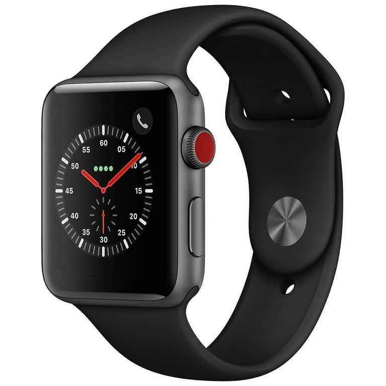 Restored Apple Watch Series 3 GPS 42mm with Black Sport Band Space Gray Refurbished