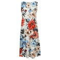 thumbnail image 4 of Ovzne Robes d'Été pour Femmes Robe Femme Mode pour Femmes Vacances Été Couleur Unie Sans Manches Fête Plage Robe Robe pour Femmes Imprimée Liquidation, 4 of 6