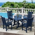 thumbnail image 6 of WestinTrends Malibu Outdoor Dining Table, All Weather Poly Lumber Adirondack 43" Trestle Square Patio Table with Umbrella Hole, Navy Blue, 6 of 7