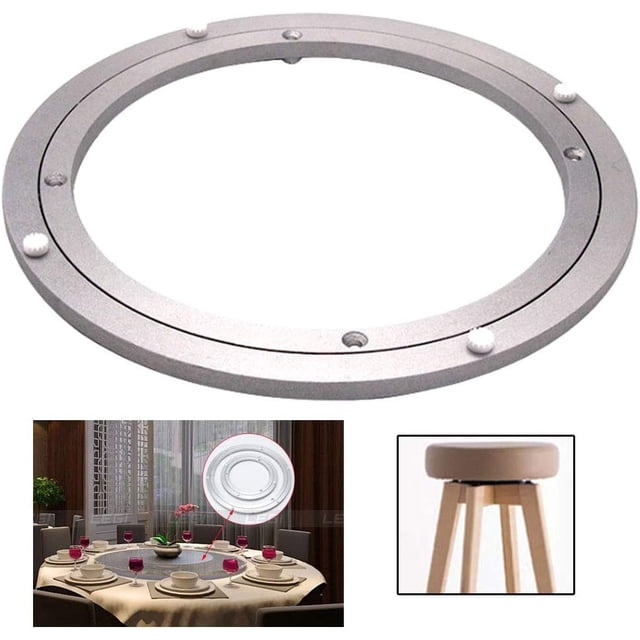 Tocadiscos de aleación de aluminio para trabajo pesado Tocadiscos redondos Aleación de aluminio para mesa Comedor, monitor de TV, pantallas de sala de estar, comedor restaurante Hogar (8 pul JFHHH pequeña