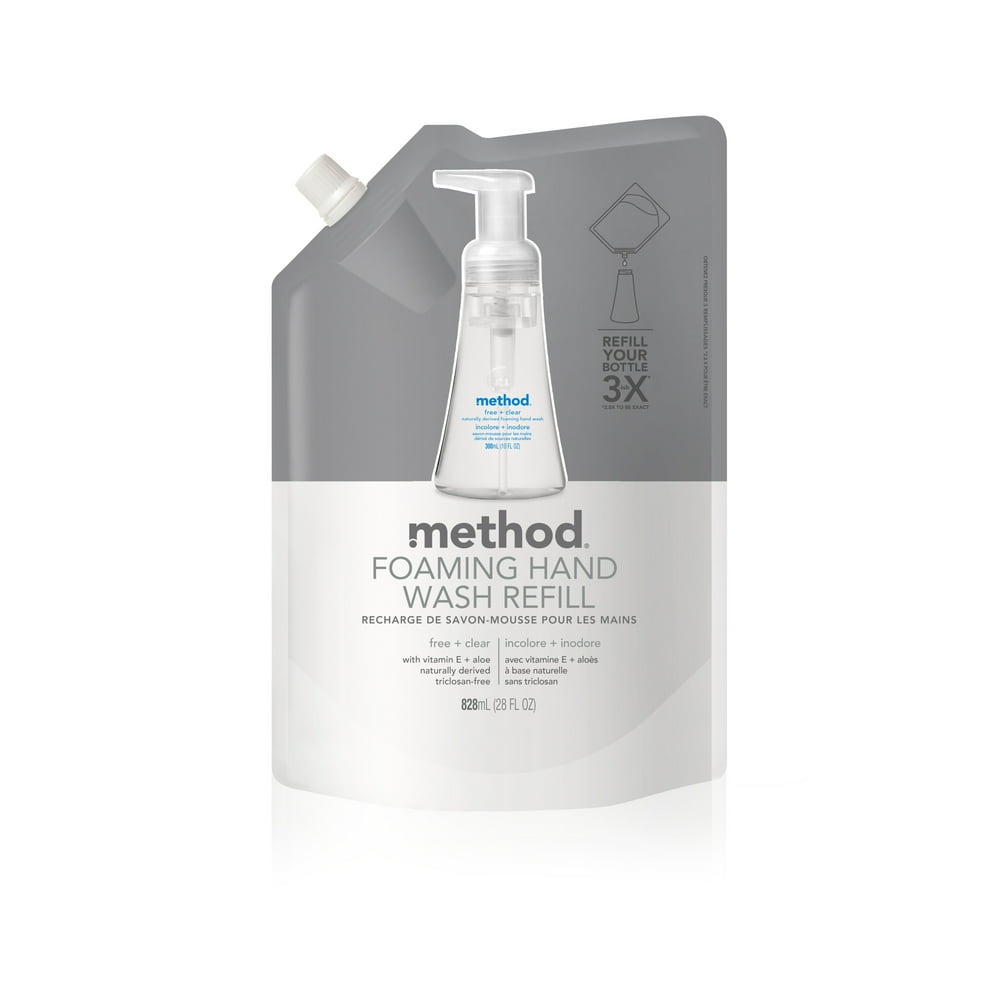 method Foaming Hand Soap, Refill, Free + Clear, 28 Fl oz