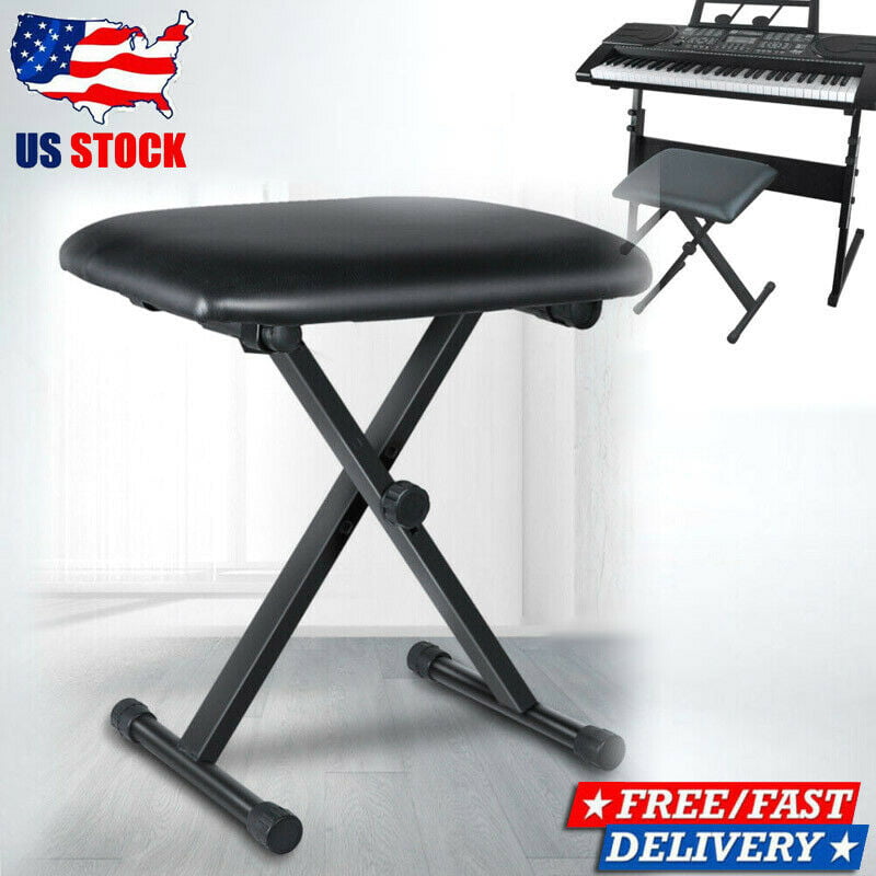 Artist Piano Music Keyboard Padded Seat Chair Stool Bench Non-Adjustable Height 