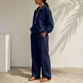 thumbnail image 5 of Mfakffe Womens 2‑Piece Casual Outfit Half‑Zip Collared Top and Wide Leg Pants Set Loose Relaxed Matching Tracksuit for Daily Wear, 5 of 6