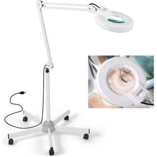 Youloveit LED Magnifying Glass Lamp 2.5x5X Lighted Hands Free Real Glass Lens LED Desk Lamp Magnifier Lamps Magnifier LED Light with Clip and Flexible