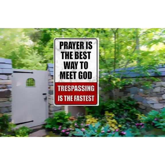 Metal No Trespassing Signs Private Property Funny Posted Signs No Trespassing for Home Yard Garden Door Wall Metal Sign