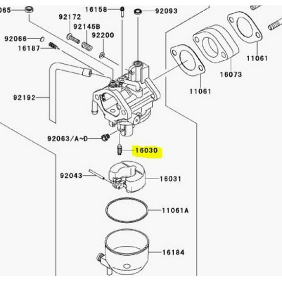 Kawasaki OEM Replacement Float Valve Mule 600/610 16030-7004