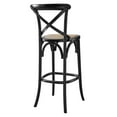 thumbnail image 3 of Modway Gear 43.5" Modern Style Rattan and Elm Wood Bar Stool in Black Finish, 3 of 10