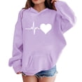 thumbnail image 4 of Hoodies for Teen Girls Boys Oversized Comfy Heart Print Sweatshirts Kids School Cute Trendy Outfits Fall Winter Warm Clothes, 4 of 6