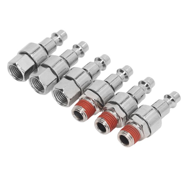 Acoplador de Aire de 1/4 Pulgada, Accesorios de Manguera de Aire Mejor Flexibilidad 6 Piezas de Rosca Estándar Buena Sellado Para Herramientas Neumás