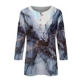 thumbnail image 2 of Black Tops for Women, 3/4 Sleeve Women'S Tops, Work Polyester Oversized Tshirts for Women, Women's Fashion Button Up Three Quarter Sleeve T Shirt Printed Top, 2 of 5