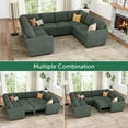 thumbnail image 6 of HONBAY 111” Oversized Corduroy Modular Sectional Sleeper Sofa, Pull-Out Bed with Storage for Living Room, Green, 6 of 8