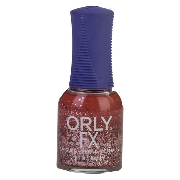 Orly FX Glitter Nail Polish Toluene-Free Formaldehyde-Free Nail Lacquer Formula Bottle - Pink Glitter