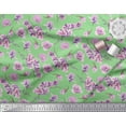thumbnail image 2 of Soimoi Green Rayon Crepe Fabric Saucer Magnolia Floral Print Sewing Fabric Yard 46 Inch Wide, 2 of 3