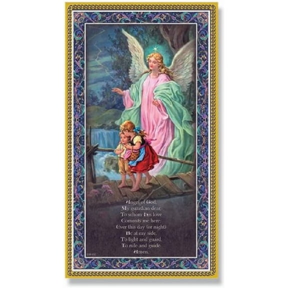 5" x 9" Guardian Angel Plaque with Prayer Ready To Hang