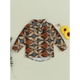 thumbnail image 2 of GXFC Toddler Boys Fall Shirt Clothes 6M 1T 2T 3T 4T Kids Boys Long Sleeve Graphic Print Button Down Collar T-shirt Tops Spring Autumn Clothing for Children Boys, 2 of 8