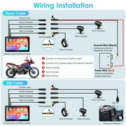 Carpuride Motorcycle HD Dual 1080P Dash Cam, Wireless Apple CarPlay & Android Auto Wire Control, Horizontal Vertical Rotation 7 Touch Screen (712D)