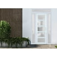thumbnail image 3 of Front Exterior Prehung Metal-Plastic Door Frosted Glass / Manux 8002 White Silk / 2 Side and Top Window / Office Commercial and Residential Doors Entrance Patio Garage 64" x 94" Left-hand Inswing, 3 of 6