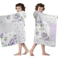 thumbnail image 4 of Pioneer Flower Floral Print Pattern Hooded Bath Towel，50"x30" for Ages 3 To 12 Kids, Quick Dry Lightweight Soft Microfiber Hood Beach Towel Cover Up for Kids, 4 of 7
