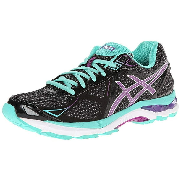 ASICS Women's GT-2000 3 Running Shoe, Black/Purple/Emerald, 5 D(W) US -  