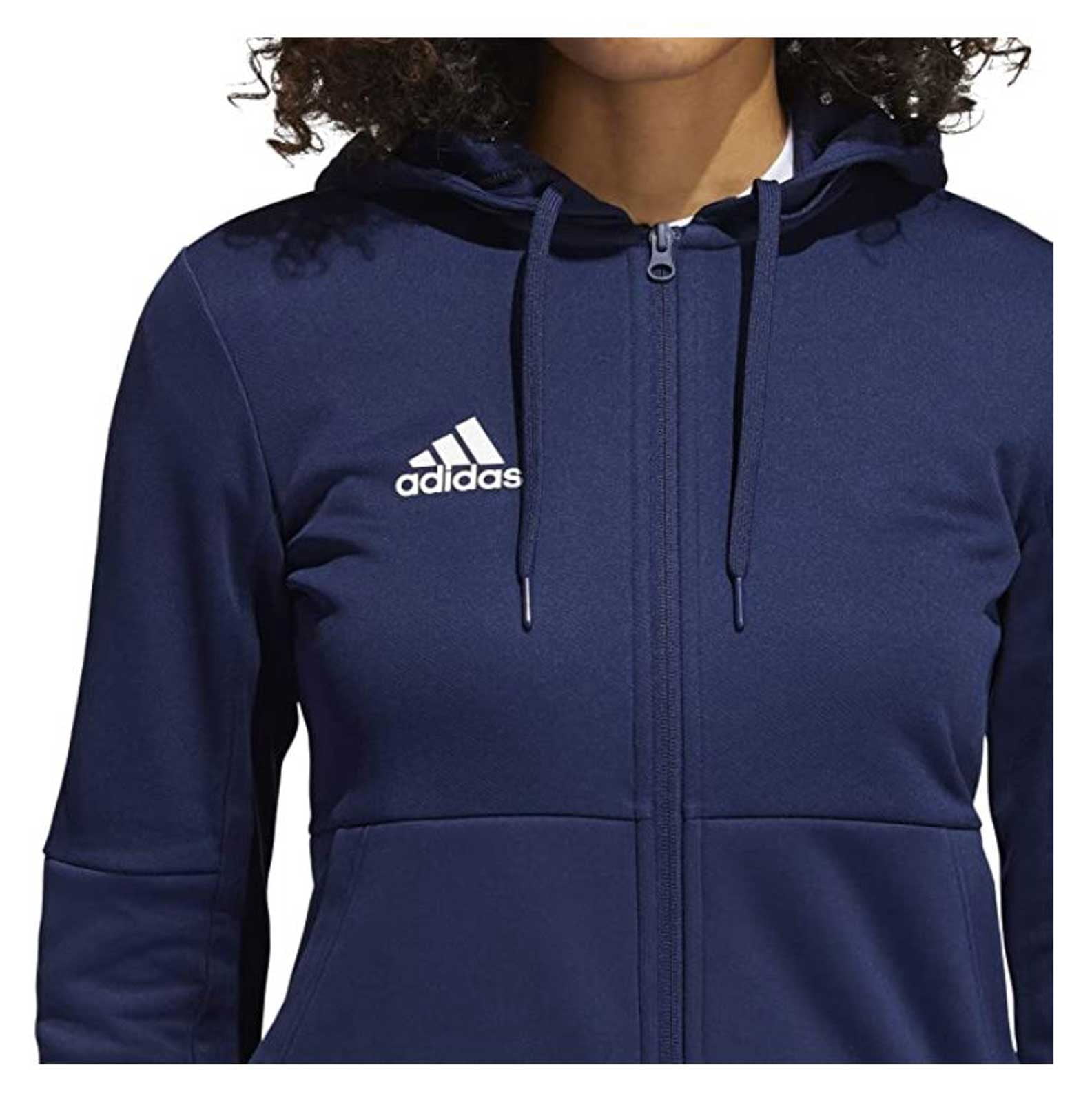 Adidas Women's TI FZ Full-Zip Jacket, Moisture Wicking - Navy Blue/White (XS)