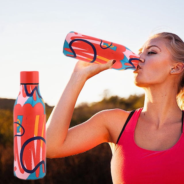 onlyliua Liquidación Botella de Agua para Deportes Al Libre de Acero Inoxidable de Doble Capa con Estampado de Color Lacado, Botella de Vino Tinto, Tazas Térmicas