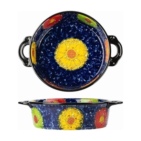 950ml Ceramic Casserole Dish Vintage Floral Oven Baking Pan