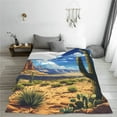 thumbnail image 5 of Honeii Western Desert Cactus Print Fleece Blanket - Throw Blanket for Bed, Sofa, Couch, Camping, and Travel , Microplush Ultra Soft Warm Blanket-80"x60", 5 of 7