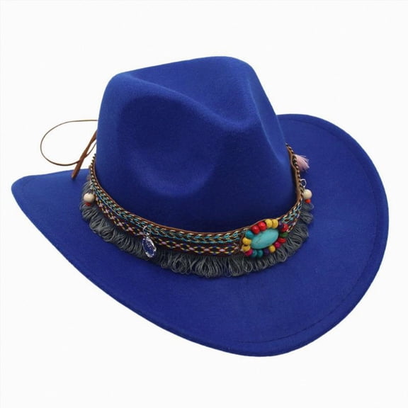dmqupv Cowboy Hat for Kids Children's Hat Western Cowboy Hat with Upturned Brim Kids Sun Hat Dance Hat Blue,3-8 Years