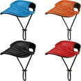 thumbnail image 2 of Adjustable Dog Sun Hat with Ear Holes Canvas Pet Baseball Cap Outdoor Sun Protection Visor for Dogs for Tools/Office (Multicolor) ,Hulucky, 2 of 8