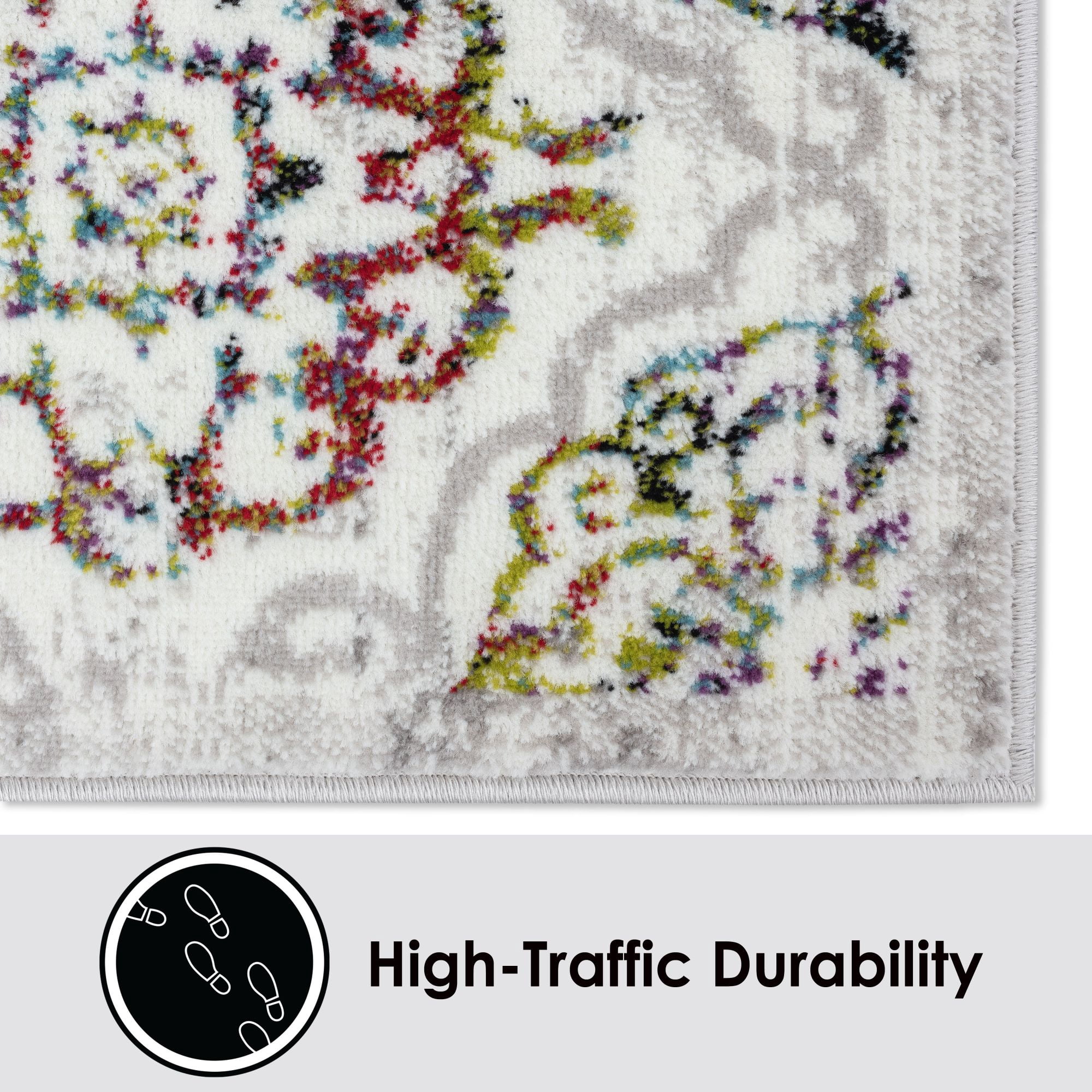 Home Dynamix Boho Andorra Area Rug, Ivory/Pink, 5'2"x7'2"