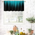 thumbnail image 2 of Teal and Black Kitchen Valance Curtain for Window Turquoise Aqua Ombre Abstract Gothic Mens Striped Small Short Home Living Room Bedroom Bathroom Drapes Fabric 1 Panel, 52" W x 18" L, Modern, 2 of 6