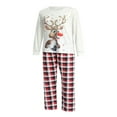 thumbnail image 2 of Ensemble Assorti de Noël Parent-Enfant Rouge Haut à Manches Longues + Pantalon Long à Motif Rayé, 2 of 7