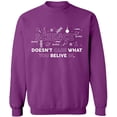 thumbnail image 2 of OXI Crewneck Sweatshirt - Science Doesn’t Care, Basic Casual Sweatshirts for Men's and Women Fleece Sweatshirt Long Sleeve - Purple 2X-Large, 2 of 2