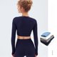 thumbnail image 4 of Traje de Yoga sin costuras para mujer, ropa deportiva ajustada de cintura alta para Fitness, Top corto de manga larga para gimnasio, mallas deportivas, 4 of 5