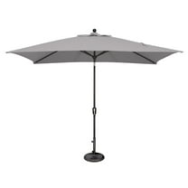 Simply Shade Catalina 120" Octagon Push Button Tilt Umbrella in Black/Gray Tweed