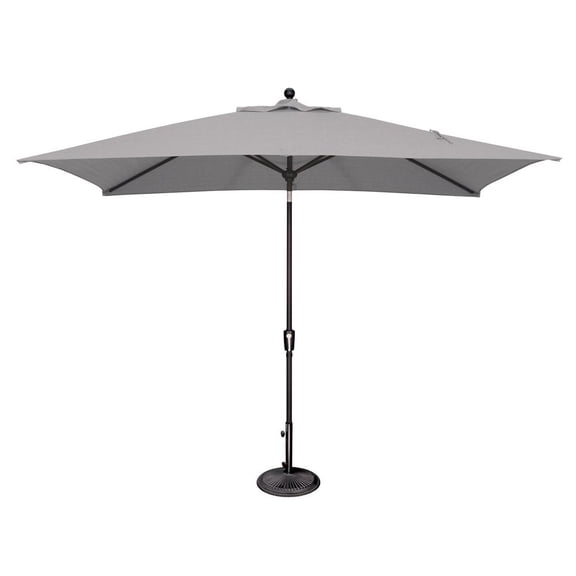 Simply Shade Catalina 120" Octagon Push Button Tilt Umbrella in Black/Gray Tweed