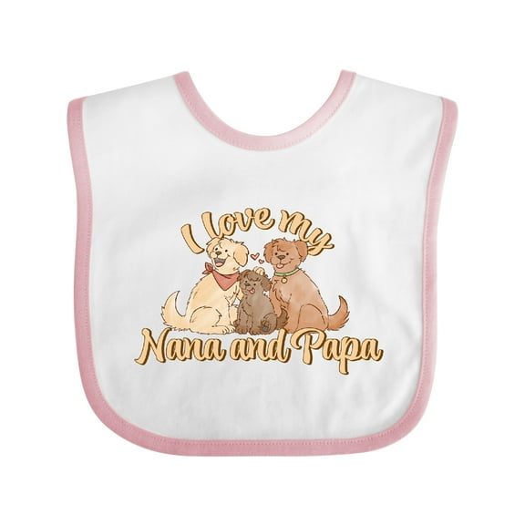 Inktastic I Love My Nana and Papa Cute Dogs Boys or Girls Baby Bib