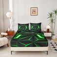 thumbnail image 2 of Gaming Fitted Sheet Game Home Decor Gamer Controller Bed Sheets Teens Geometry Gamepad Sheets for All Season, Lightweight Durable (Green,Twin), 2 of 5