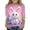 Pink, variant on Drmagiyhm Girls Easter Shirt Size 10-12 Cute Bunny and Egg Print T Shirt Casual Loose Crewneck Shirt Kids Easter Clothes