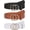 Black, Brown, variant on 2 Pack Women Leather Belts Faux Leather Jeans Belt with Double O-Ring Buckle Size up to 58 inch